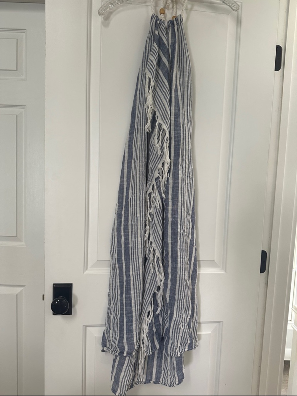 aerie Navy and White Striped Backless Halter Dress
